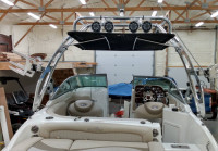 2008 Nauticstar 232DC wakeboard tower, bimini, racks and speakers
