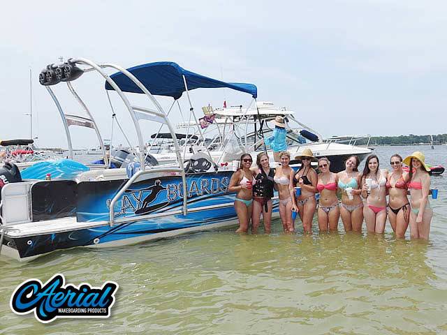 2008 Hurricane Fun Deck with a F250 Pontoon Tower wakeboard tower, photo 1 of 7