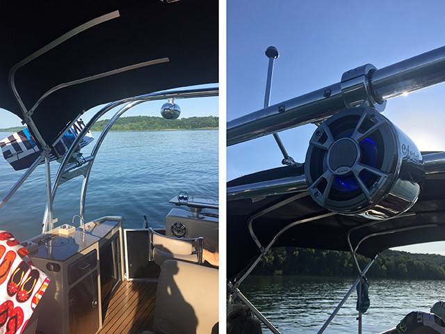 2014 Godfrey Sanpan 2500 FE BAR with a F250 Pontoon Tower wakeboard tower, photo 3 of 3