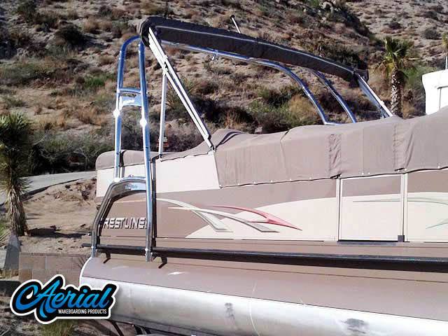 Crestliner with a F250 Pontoon Tower wakeboard tower, photo 2 of 2